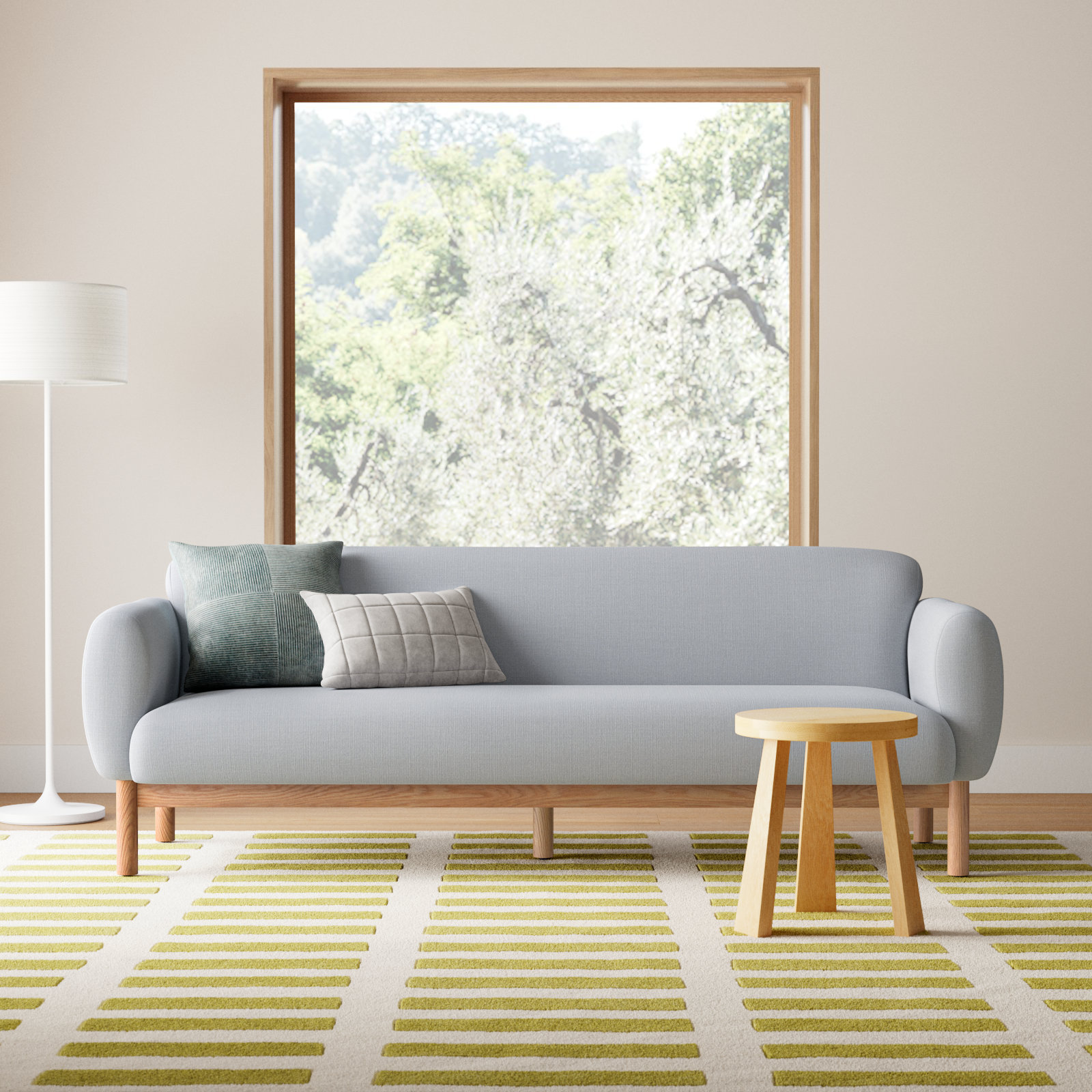 Mattia Sofa, Metro Light Gray Linen Blend, 87" W