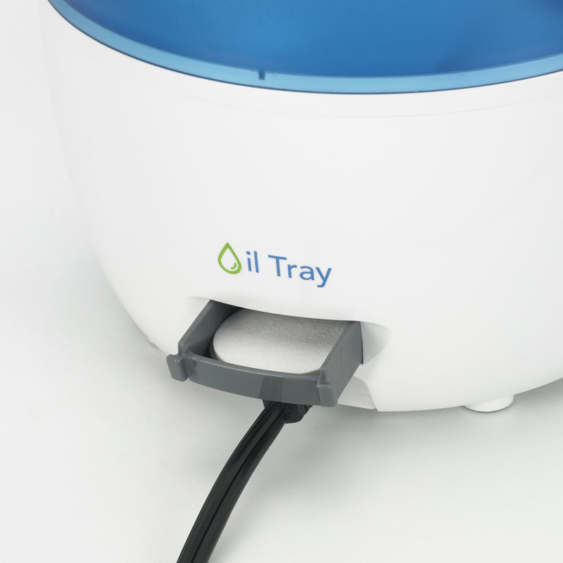 Compact Blue and White Ultrasonic Cool Mist Humidifier with Automatic Shutoff