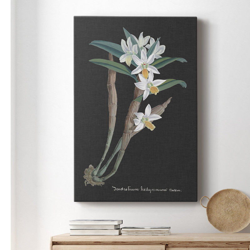 Orchidée sur ardoise I - impression sur toile tendue, H 18 po x l 12 po x P 1,5 po