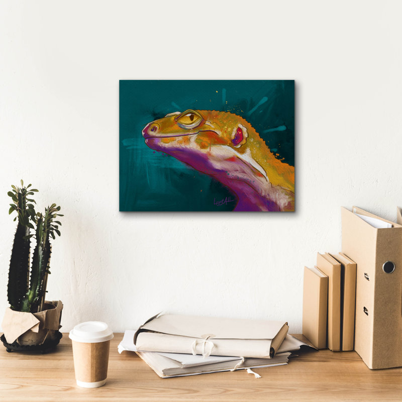 «Bruce The Leopard Gecko» par Dawg Painter, H 12 po x l 16 po x P 0,75 po
