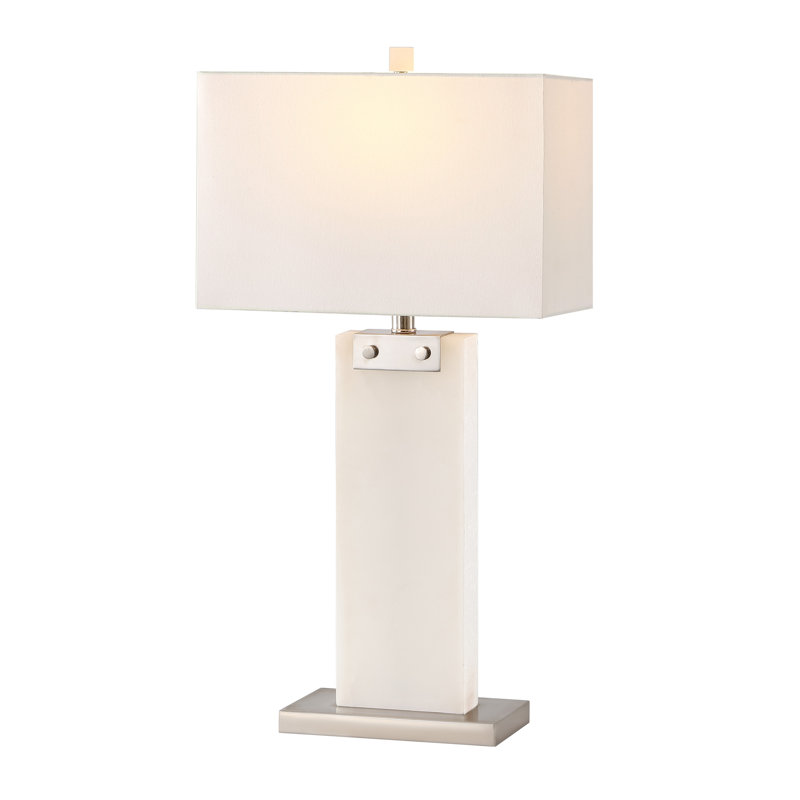 Omon Table Lamp, White/Silver