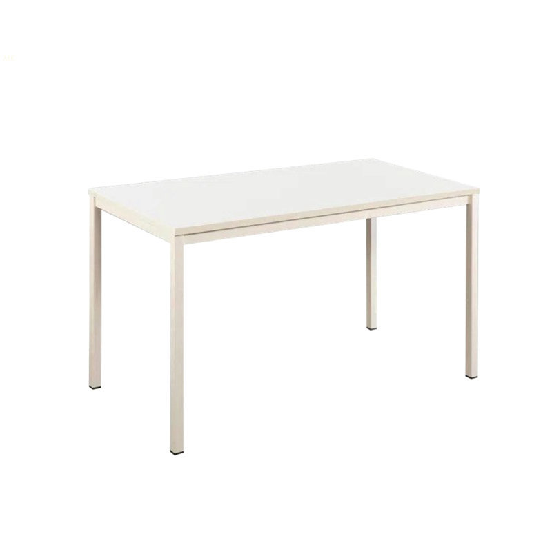 Bureau d'ordinateur contemporain en bois et métal Harry, Ivoire et ivoire
