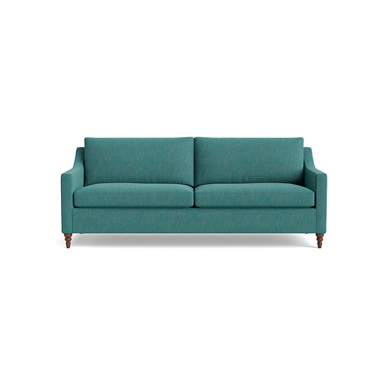 Vera Sofa (85"), Performance Weave - Spruce, Walnut Finish (Turned)