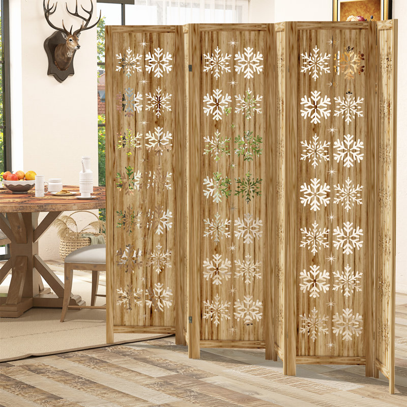 Paravent en bois, 6, H 66,9 po x l 94,9 po x P 0,7 po