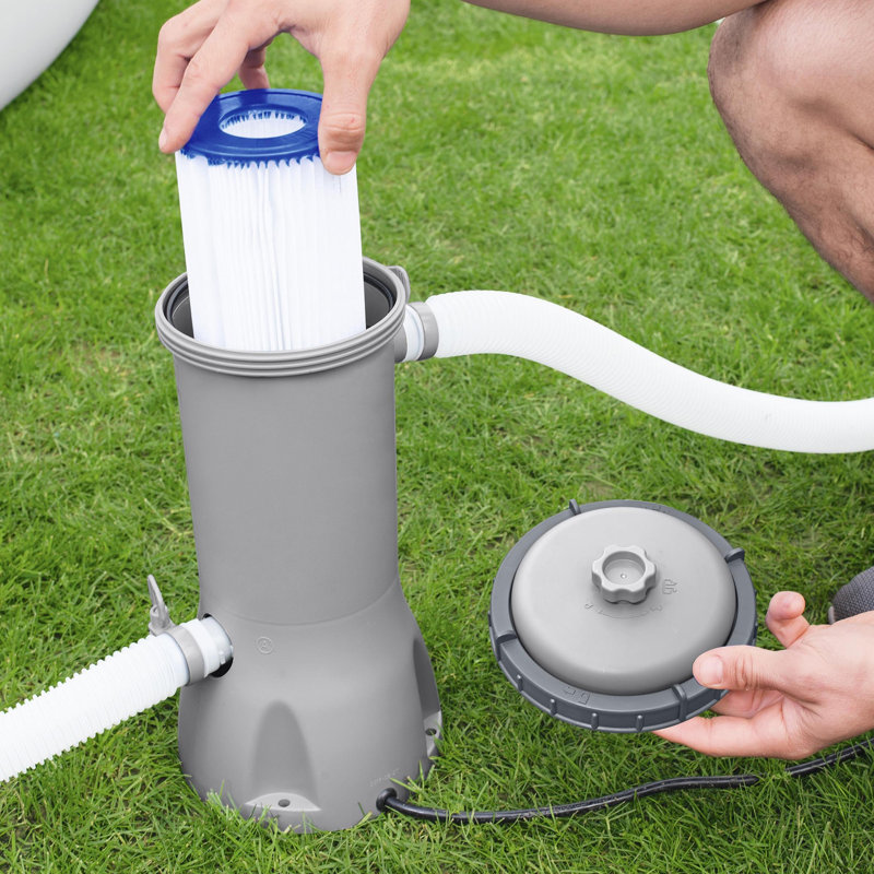 Gray 1000 GPH Cartridge Pool Filter Pump with Timer