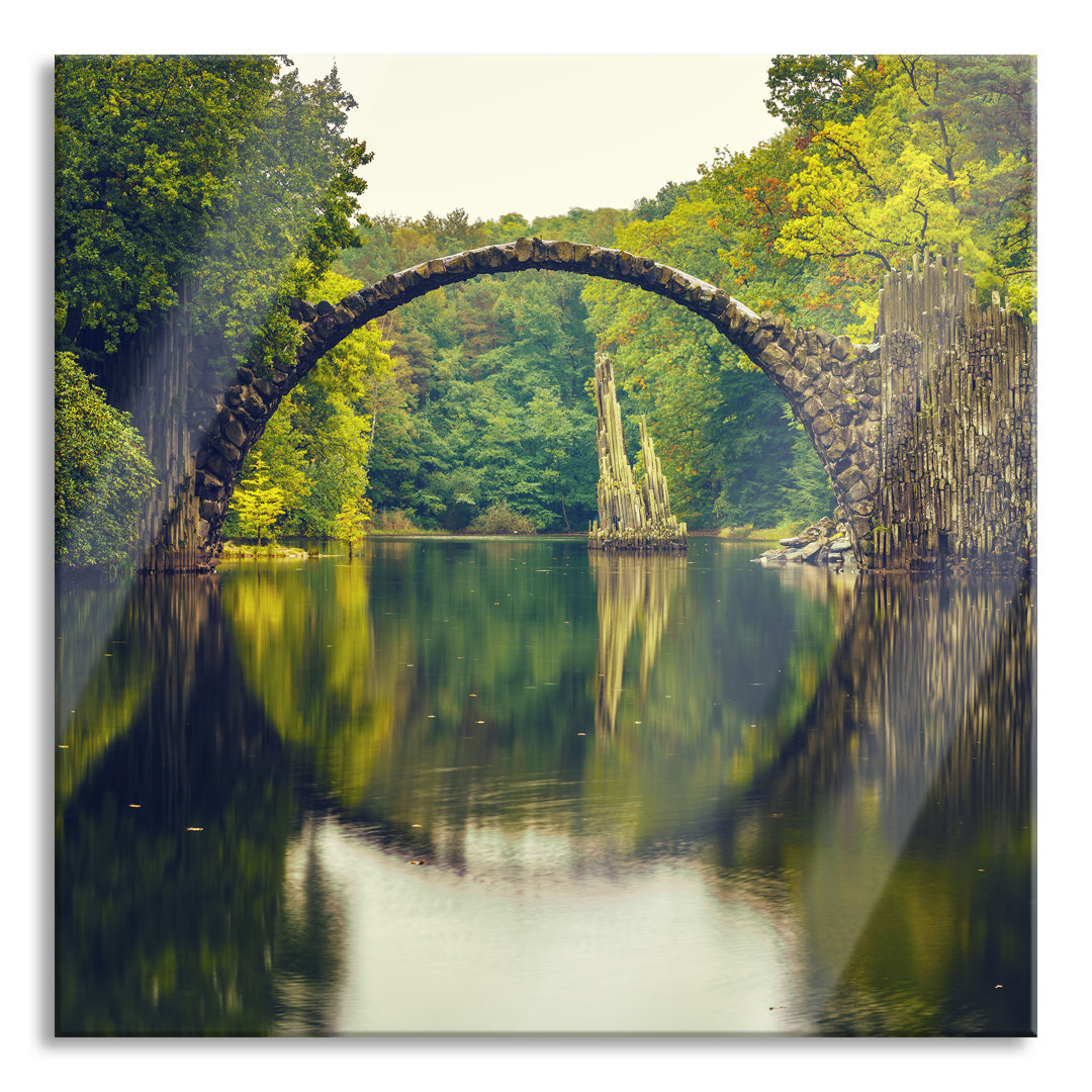 Glasbild Rakotz-Brücke Kromlau Reflexion