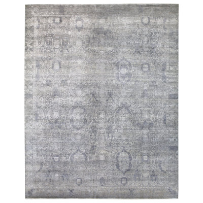 One-of-a-Kind 8'1" X 10'4" New Age Area Rug in Gray/White