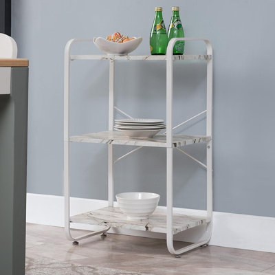 Marlborough Kitchen Bakers Rack Storage Shelf with Open Shelving and Space Saving Design for Dining and Kitchen Organization - 3 Tier