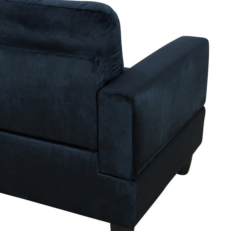Canapé modulaire rembourré 3 pièces Phifer, Bleu marine, Noir