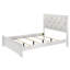 Lit double à panneau pour chambre à coucher avec tête de lit tapissier et capitonnage à boutons blanc pour une détente de rêve-118109671