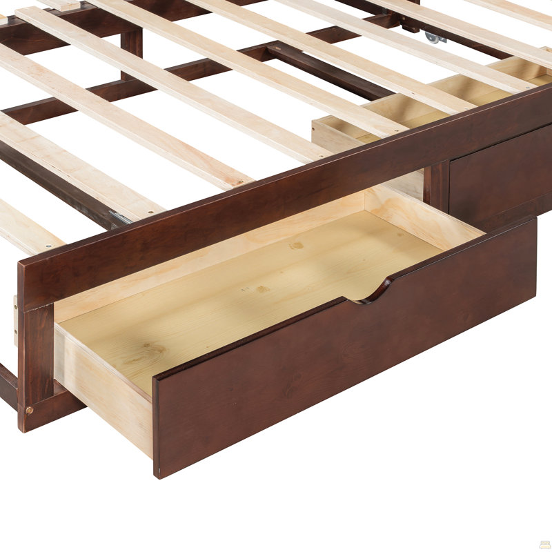 Wooden Daybed With Trundle Bed And Two Storage Drawers , Extendable Bed Daybed,Sofa Bed
