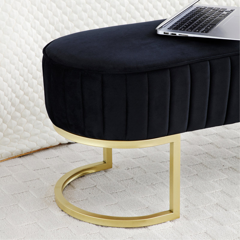 Modern Ottoman Bench,Upholstered Sherpa Fabric Bench,Shoe Bench Footrest Entryway Bench Coffee Table