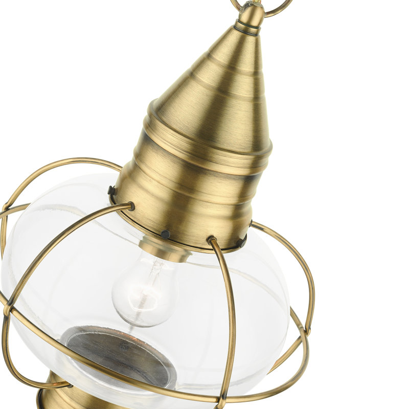 Aster Outdoor Hanging Lantern, Antique Brass