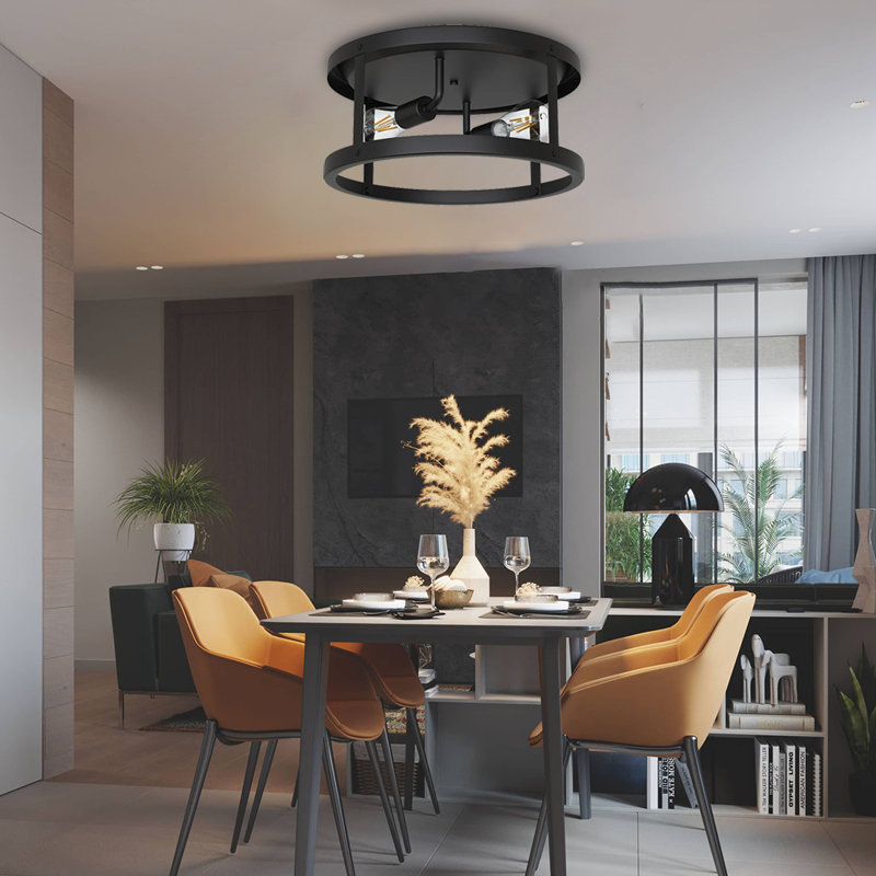 Plafonnier encastré en métal 2 lumières