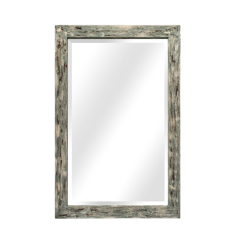 Miroir à pleine longueur traditionnel biseauté Leocadia, Bleu français