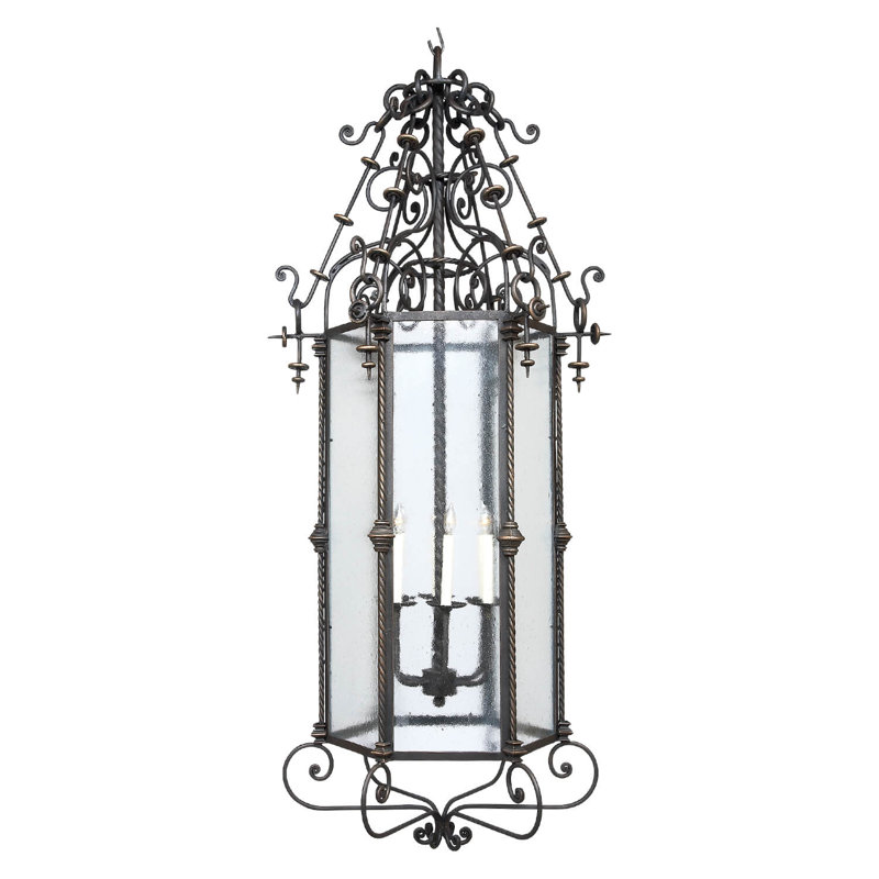 Lustre cylindrique de style lanterne à 6 lumières Valerie, Ancien monde