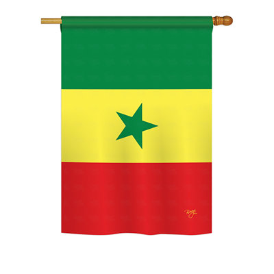 Drapeau de maison en polyester 2 côtés sénégal