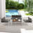 Viviette Rectangular Wood Metal Outdoor Side Table , 39.5'' in. W 24'' in. D
