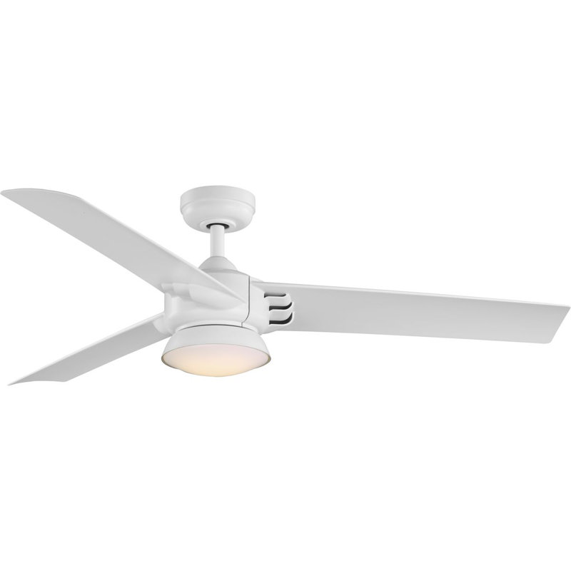 Edwidge 52'' Satin White 3-Blade Ceiling Fan with LED Light