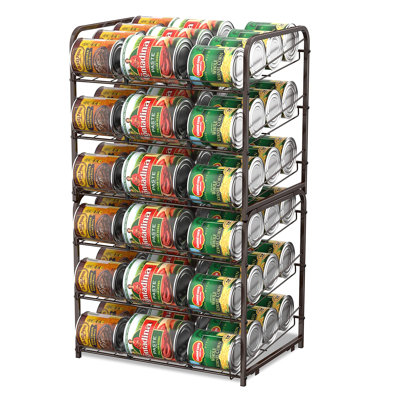 Stackable Can Organizer Rack For Kitchen & Pantry, Holds 36 Cans, Rust & Scratch Resistant, Industrial Style