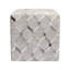Galaxy Silver Cowhide Pouf 18"