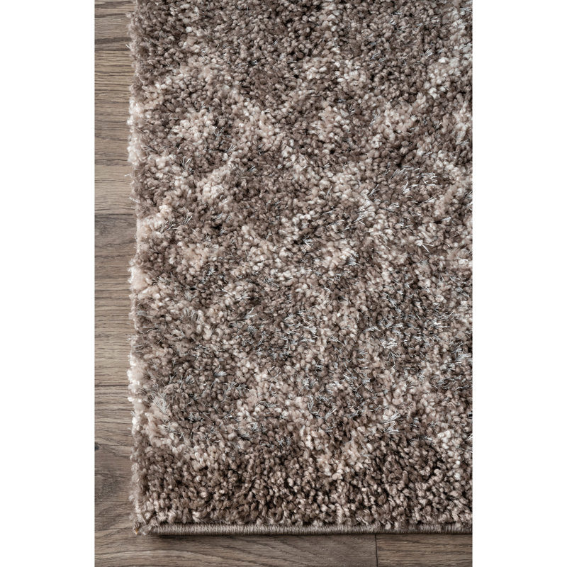 Mirando Shag Light Brown Area Rug, Rectangle 9' x 12'