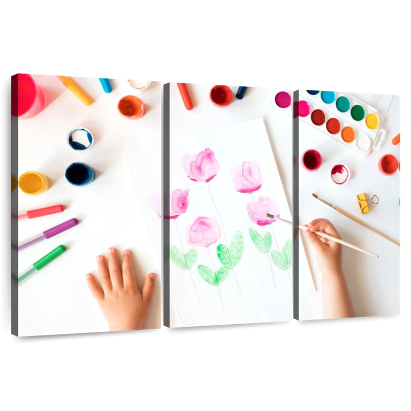 Peinture de Senne, fleur d'enfant, H 48 po x l 74 po