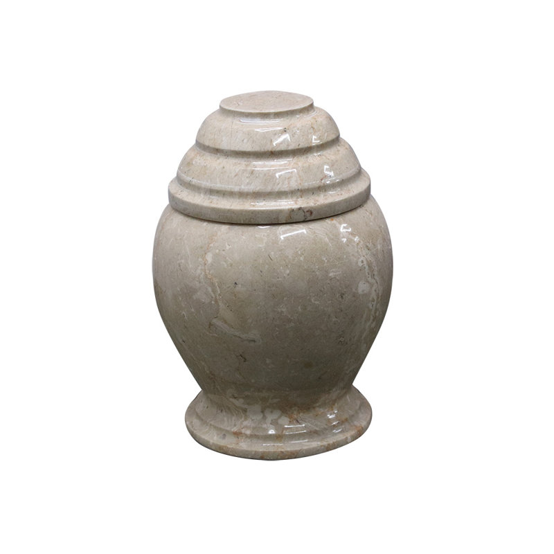 Marble Cremation Urn For Ashes, Small, Golden Wheat
