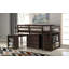Lit mezzanine simple bas avec cabinet et bureau portatif à roulettes-1294011272