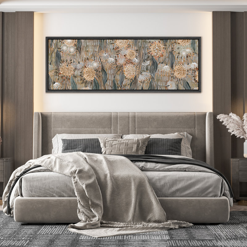 «Abstract Plant Botanical Modern Rustic», impression sur toile encadrée surdimensionnée, H 20 po x l 60 po