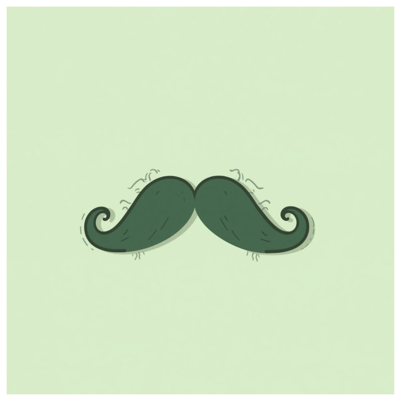Édredon vert avec moustache frisée, Twin