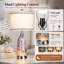 Ensemble de lampes de table en verre 25 po Coastal Art avec prise USB-C et CA, veilleuse intégrée, ampoules DEL incluses-124582014