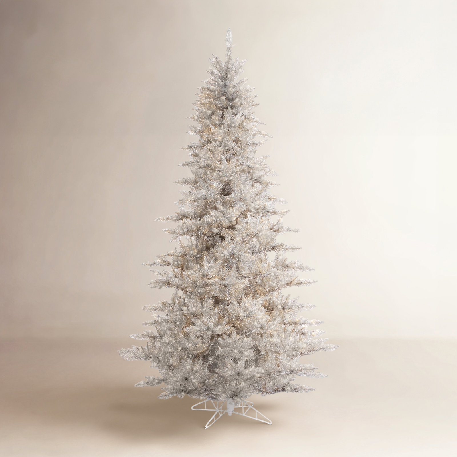 Silver 6.5' Pre-Lit Fir Christmas Tree, 5.5'