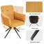 Ensemble de 2 chaises de bureau 360 ° pivotantes pour le bureau à domicile, chaises de salle à manger modernes avec accoudoirs, chaises de chambre rembourrées avec base en métal, fauteuil de maquillage pour meuble-lavabo, pour salon, chambre à coucher, salle d'étude, salle à manger-128169537