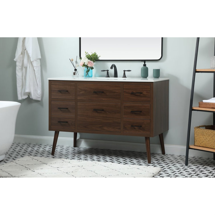 Steinfeldt 48'' Single Bathroom Vanity with Engineered Marble Top