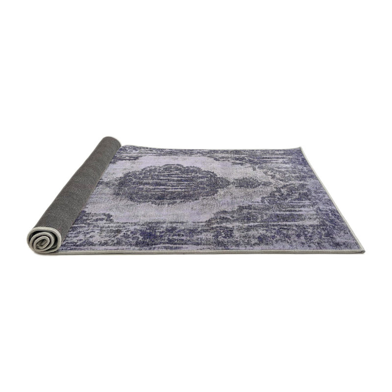 Tapis gris/zone noire contemporaine, Rond 8 pi