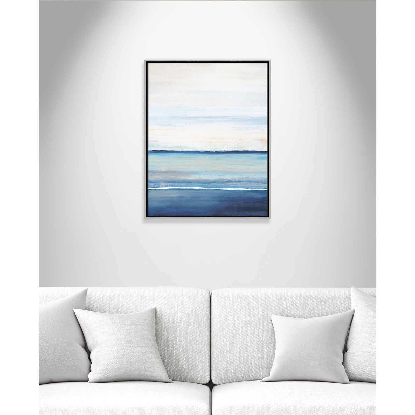Distant Whispers by Filippo Ioco - Painting Print, 29.5" H x 23.5" W x 2" D, Silver Framed Canvas