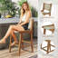 Tabouret de bar 4 pièces à hauteur de comptoir avec cadre en bois et repose-pieds pour balcon-371339248