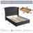  Modern Glam Queen Velvet Upholstered Platform Bed with 2 Storage Drawers and Curved Wingback Headboard, Black-11630323-11630332