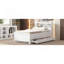 Lit plateforme simple avec tête de lit, USB, lit gigogne simple et 3 tiroirs, blanc