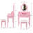 Makeup Vanity Table Set With 360Â° Mirror & Cushioned Stool - 4-Drawer Bedroom Dressing Desk-1762025774