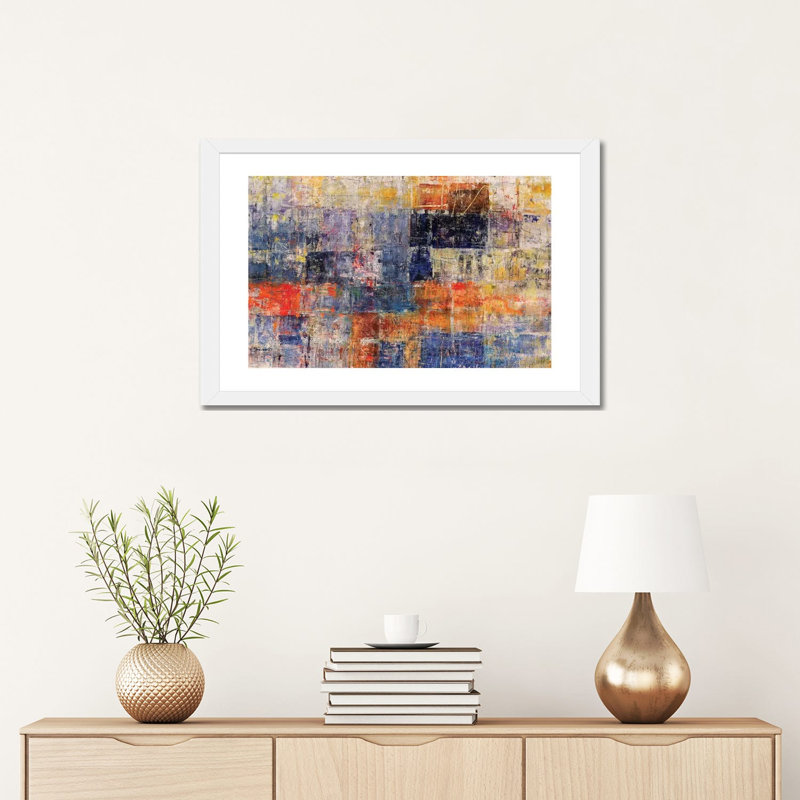 « Patchwork » par Julian Spencer, reproduction d’art, Blanc, H 16 po x l 24 po x P 1 po, Papier encadré blanc