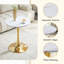 Table de salle à manger ronde en tulipe, table bistro moderne du milieu du siècle de 23,6 pouces avec pied en métal doré