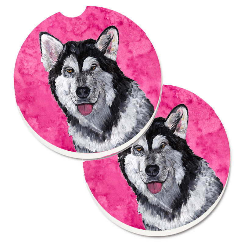 Sous-verre barbu collie voiture, Malamute d’Alaska noir