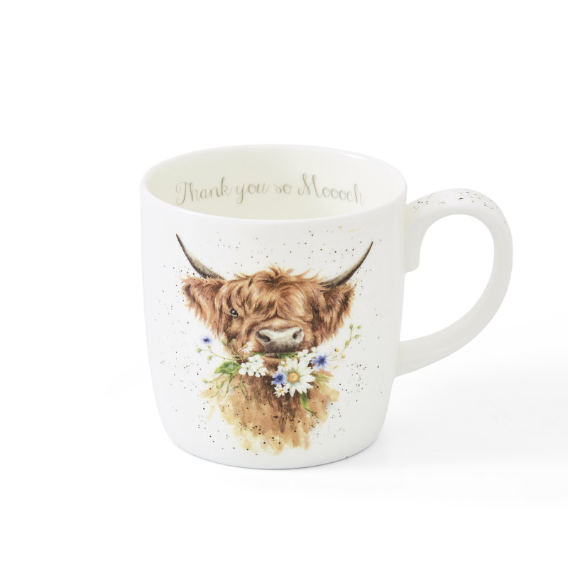 Classic Wrendale Designs  Thank You Large Single Mug (Cow)