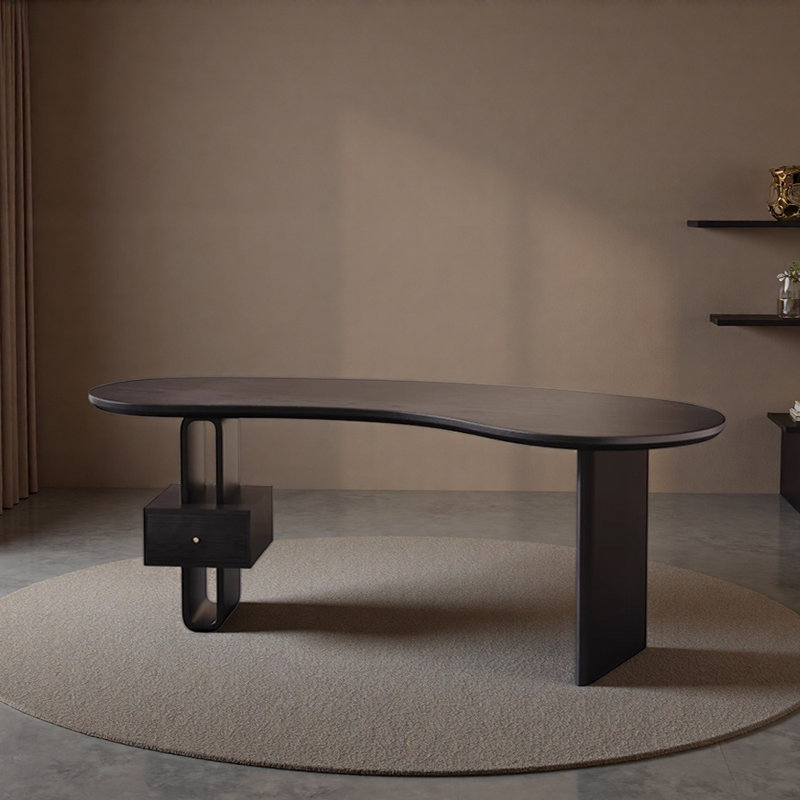 Bureau d'écriture noir Creative Unique, H 28,74 po x l 78,74 po x P 30,31 po
