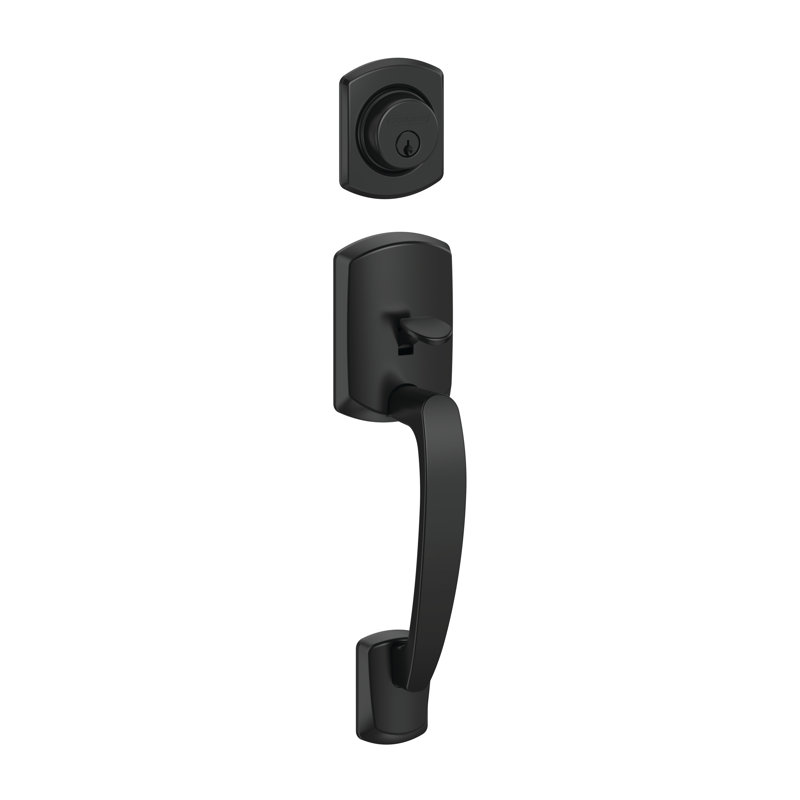 Greenwich Exterior Portion Handleset With Single Cylinder Deadbolt (Interior Portion Sold Separately), Keyed Alike, Yes