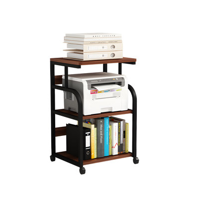 Adjustable Storage Shelf With Wheels, Multi-Tier Printer Stand, Space-Saving Organizer Rack For Home And Office