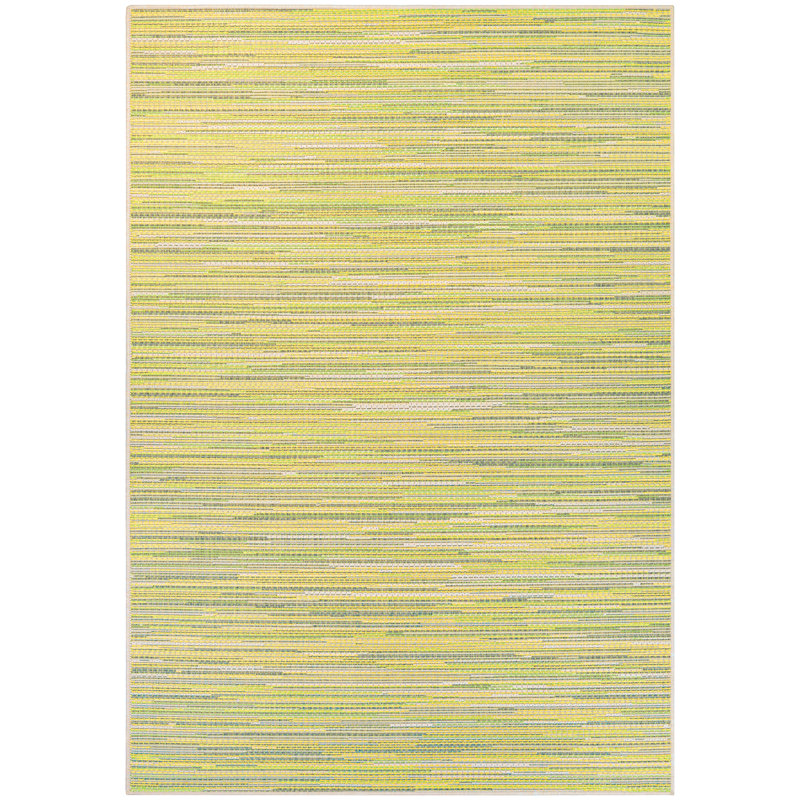 Tapis d'intérieur rayé jaune Garbielle Performance, Rectangle 7 pi 6 po x 10 pi 9 po