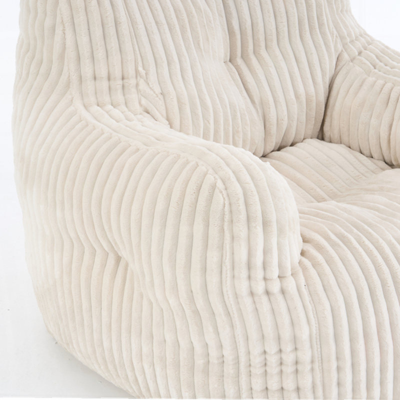 Fauteuil à billes Soft Velvet, Velours côtelé beige
